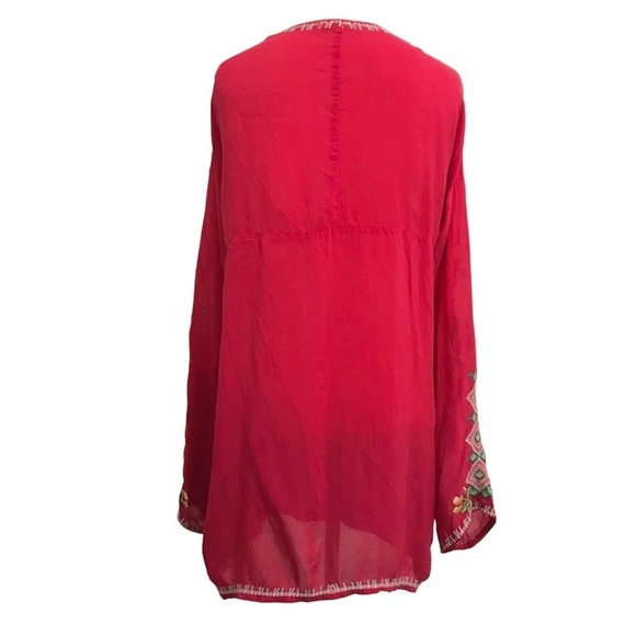 Johnny Was Vanessa Georgette Embroidered Tunic Size Medium - Picture 3 of 16
